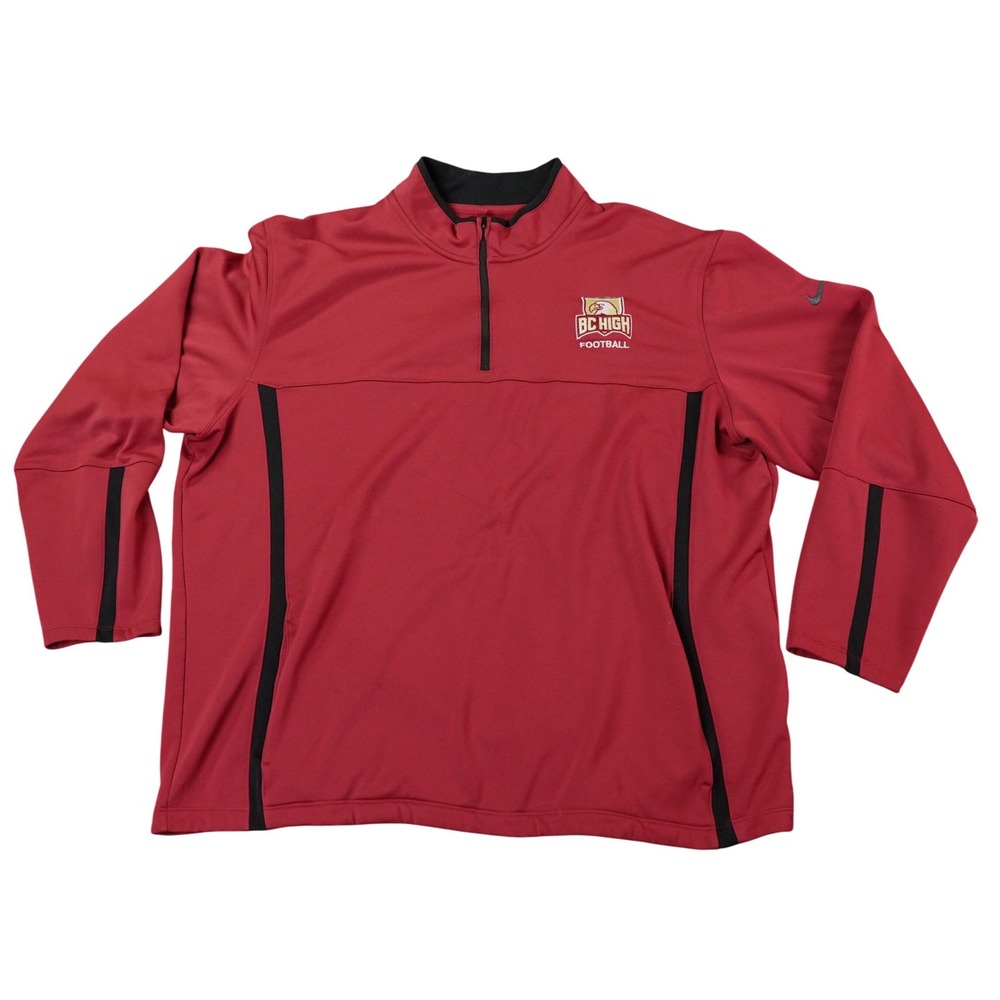 Nike Golf‎ Quarter Zip Men XXL Red BC High Football Therma-FIT Pullover